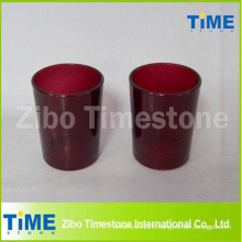 Red Glass Votive Candle Holders
